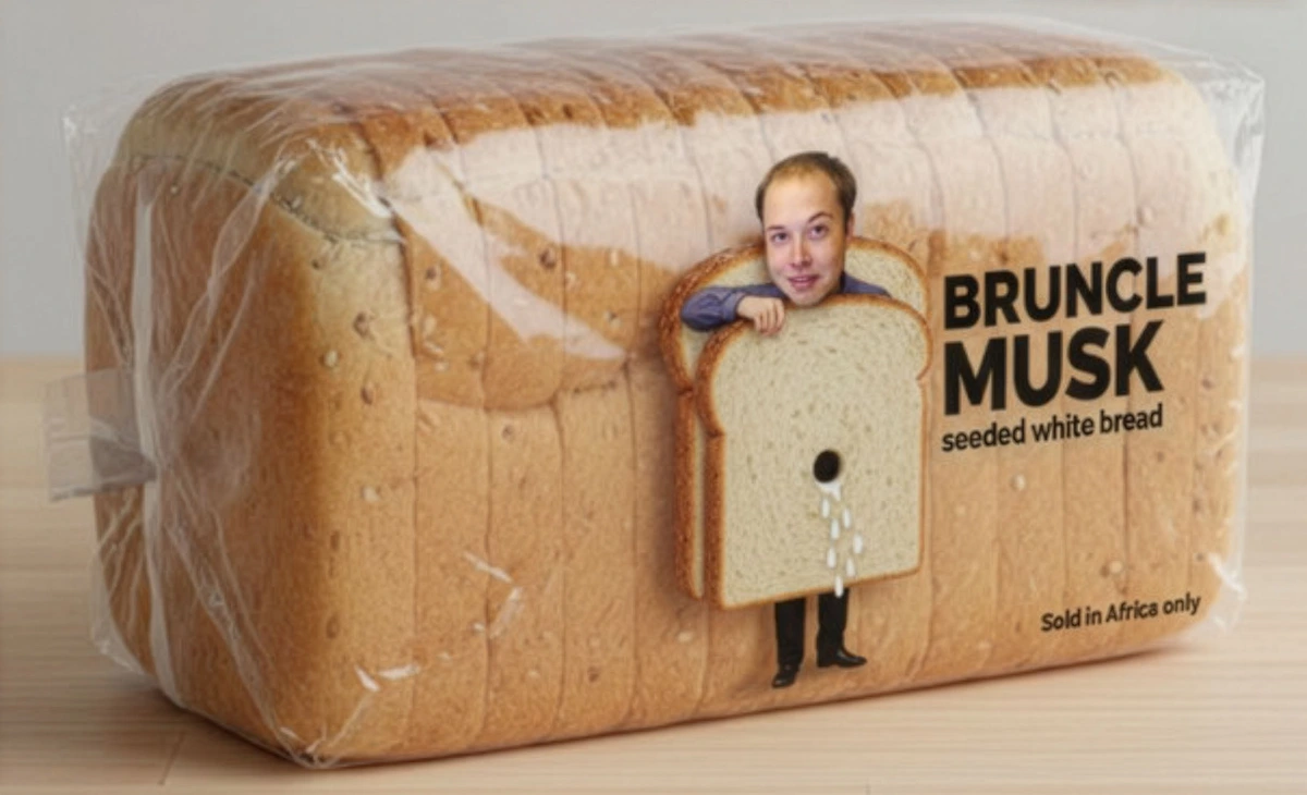 Satire feature Bruncle Musk seeded white bread. Sold in Africa only.
