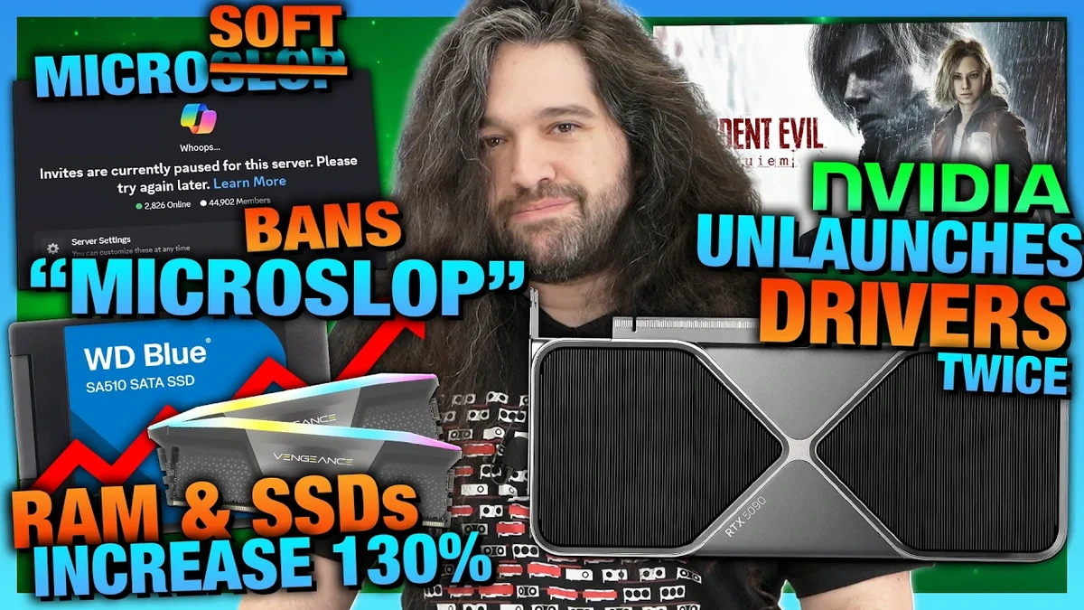 HW News - "Microslop" Censored, NVIDIA Unlaunches Drivers Again, RAM & SSD Prices Ruin Game Archive