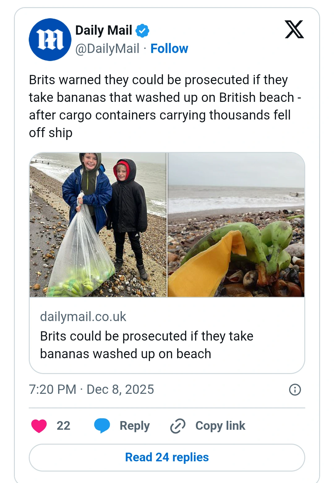 "No eating for free allowed! You must only watch it rot on the beach!"