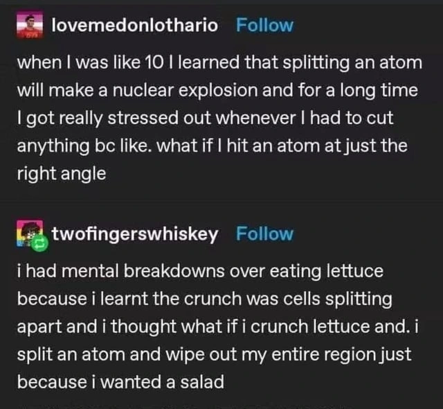 Splitting Hairs, Splitting Atoms