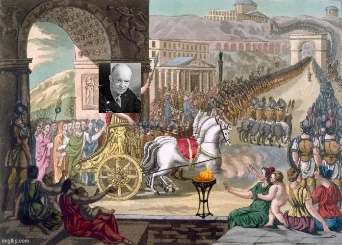 "Why didn't Eisenhower have a triumph in 1945? Was he stupid?"